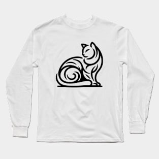 cute cat line designs Long Sleeve T-Shirt